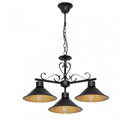 Lampara Azalea 3xe27 Negro/oro Regx54x54 Cm