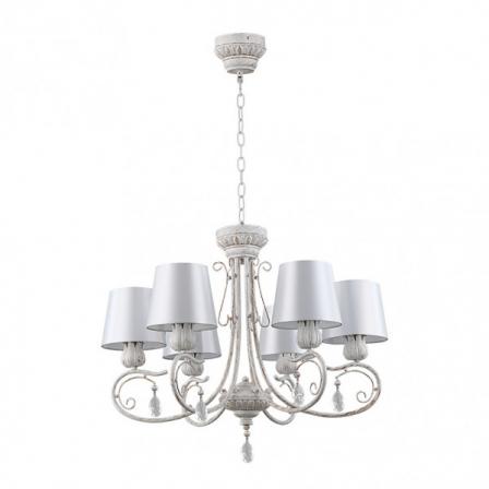 Lampara Clematis 6xe14 Blanco/oro Regx68x68 Cm