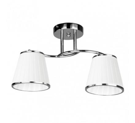 Lampara Lantanas 2xe27 Cromo Pantalla Balnca  24x43x15,5 Cm