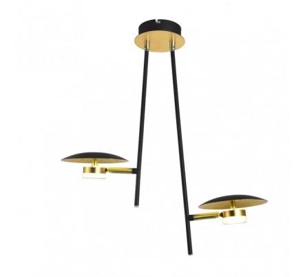 Colgante Ciudad Del Cabo 2l 12w 4000k Negro/oro 52x49x15 Cm 1080 Lm Dirigible Y Orientable