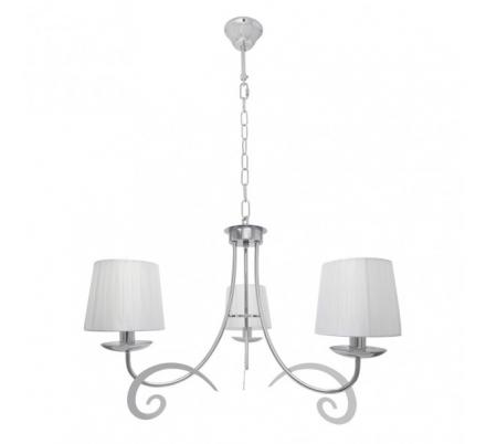 Lampara Luxor 3xe14 Cromo Pant. Blanca Regx58x58 Cm