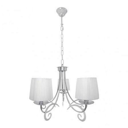 Lampara Luxor 5xe14 Cromo Pant. Blanca Regx61x61 Cm