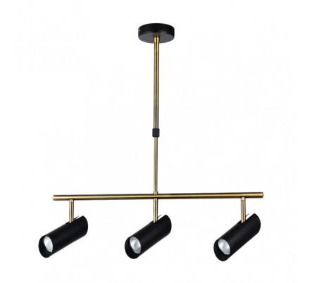Lampara Marrakech 3xgu10 Negro/cuero Regx56x10 Cm Orientable