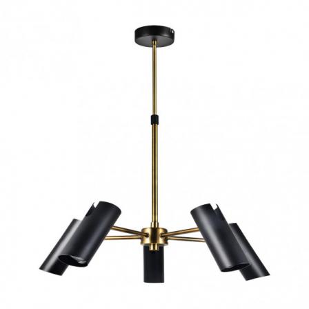 Lampara Marrakech 5xgu10 Negro/cuero Regx58x58 Cm Orientable