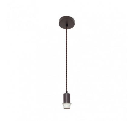 Arm.colgante P/pantalla Cara 1xe27 Marron/cuerda Regx10x10 Cm