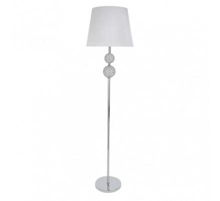Pie Salon Bogota 1xe27 Cromo Pantalla Blanca 160x38x38 Cm