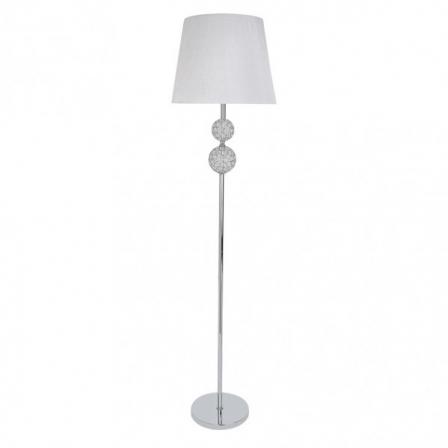 Pie Salon Bogota 1xe27 Cromo Pantalla Blanca 160x38x38 Cm
