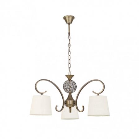 Lampara Bogota 3xe14 Cuero Pantalla Beis  Regx57x57 Cm