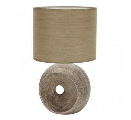 Sobremesa Ceramica Ea 1xe27 Beis Pantalla Beis 52x30x30 Cm