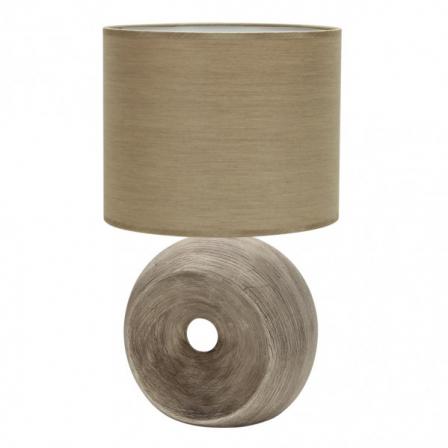 Sobremesa Ceramica Ea 1xe27 Beis Pantalla Beis 52x30x30 Cm