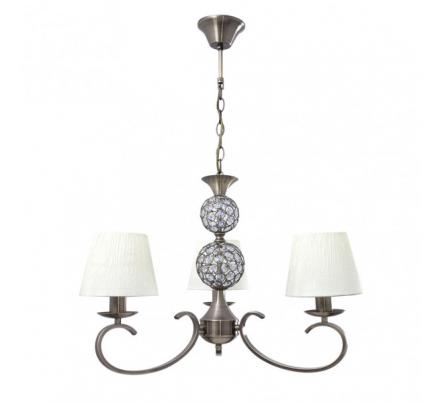 Lampara Ordoñez 3xe14 Cuero Pantalla Beis Regx60x60 Cm