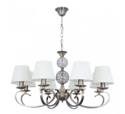 Lampara Ordoñez 8xe14 Cuero Pantalla Beis Regx76x76 Cm