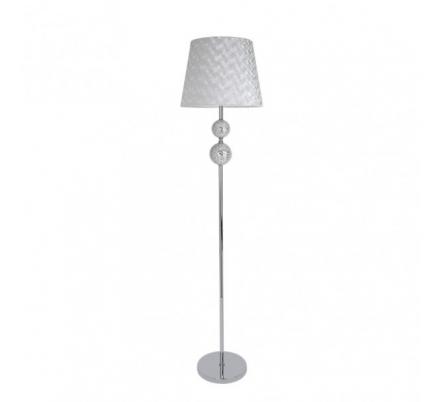 Pie Salon Ubeda 1xe27 Cromo Pantalla Blanca 160x38x38 Cm