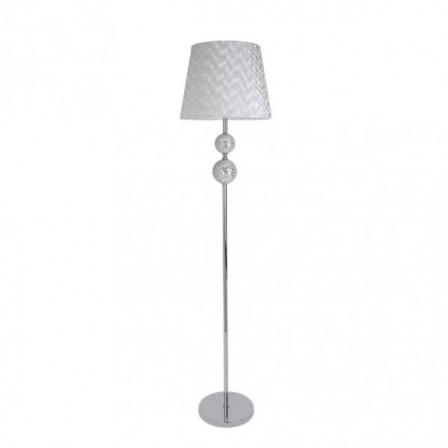 Pie Salon Ubeda 1xe27 Cromo Pantalla Blanca 160x38x38 Cm