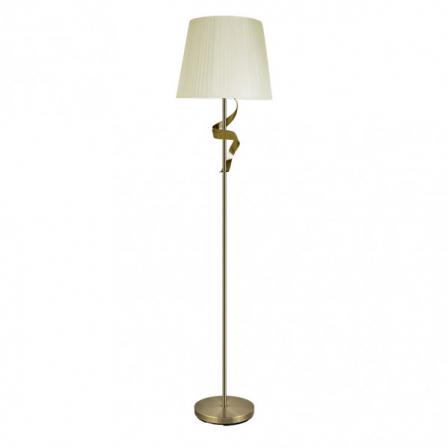 Pie Salon Baeza 1xe27 Cuero Pantalla Beis 162x38x38 Cm