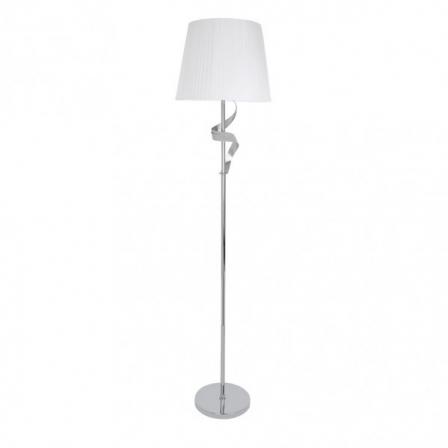 Pie Salon Baeza 1xe27 Cromo Pantalla Blanca 162x38x38 Cm