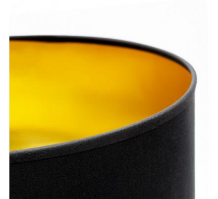 Sobremesa Ceramica Roa 1xe27 Oro Pantalla Negra 51x30x30 Cm