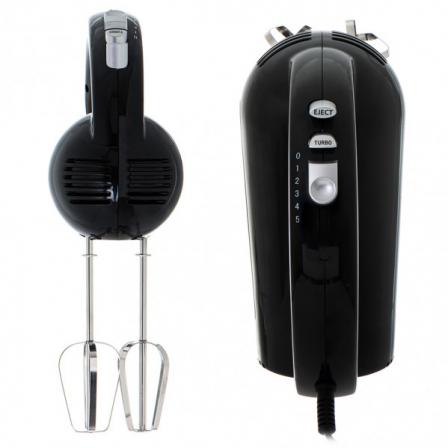 Batidora De Mano 800w Negra 5 Velocidades Botones Turbo Y Expulsion Acero Inox.
