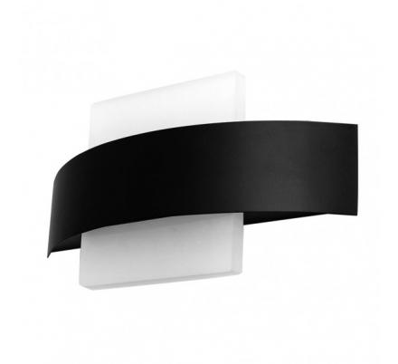 Aplique Barredor De Pared Cuad.8w 4000k Arco Negro  630 Lm Ip20 13x24x5 Cm