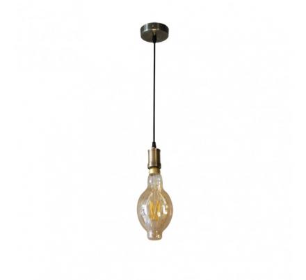 Colgante Dante 1xe27 Cuero/ambar  Bombilla  Incluida 8w 3000k 640lm Regx12x12 Cm