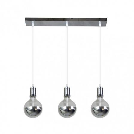 Lampara Gala 3xe27 Cromo/cromo  Bombillas   Incluidas 24w 2700k 2100lm Regx64x12,5 Cm