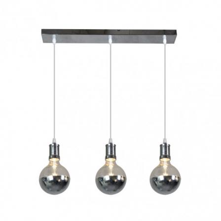 Lampara Gala 3xe27 Cromo/cromo  Bombillas   Incluidas 24w 2700k 2100lm Regx64x12,5 Cm