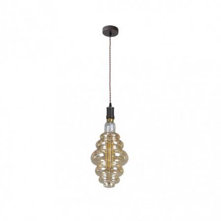 Colgante Loreto 1xe27 Marron/ambar  Bombilla Incluida 8w 3000k 620lm Regx20x20 Cm