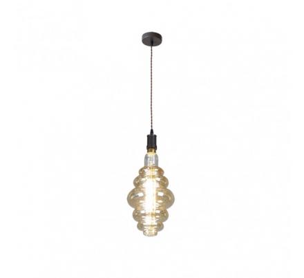 Colgante Loreto 1xe27 Marron/ambar  Bombilla Incluida 8w 3000k 620lm Regx20x20 Cm