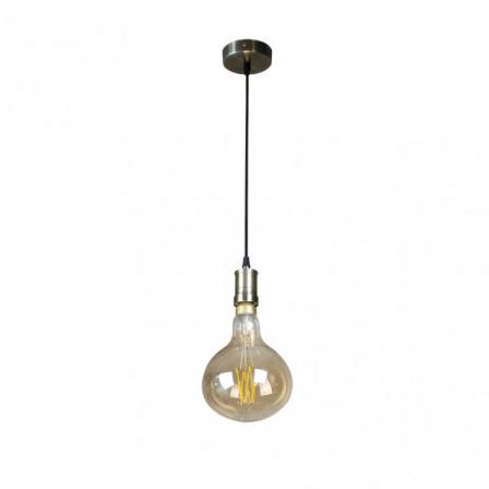 Colgante Sira 1xe27 Cuero/ambar  Bombilla   Incluida 8w 640lm 3000k Regx16x16 Cm