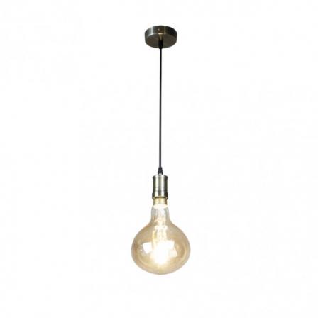 Colgante Sira 1xe27 Cuero/ambar  Bombilla   Incluida 8w 640lm 3000k Regx16x16 Cm