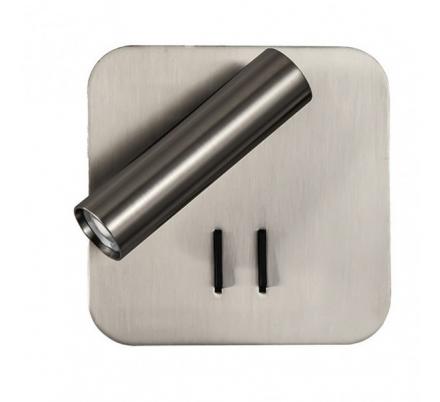 Aplique 2+6w 4000k Manet Cuadrado Niquel 130lm  Doble Encendido 14x14x12 Cm