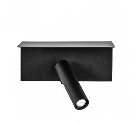 Aplique 3w 4000k Leonardo Negro C/estante Y Usb  150lm C/interruptor 14x18x14cm Orientb