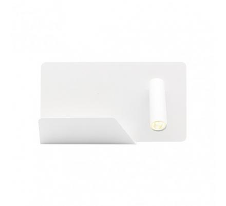 Aplique 3w 4000k Miguel Angel Dcho Blanco C/usb Y  Estante 150lm 16x28x12 Cm Orientable