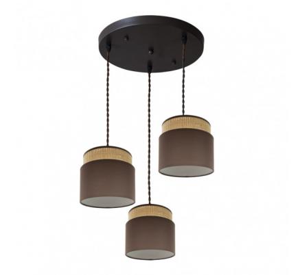 Plafon Kandy 3xe27 Natural/marron Regx39x39 Cm