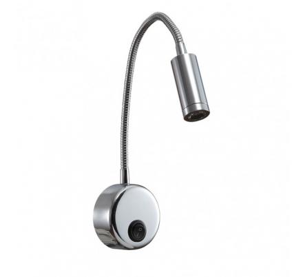 Aplique 3w 4000k 285lm Edgar Cromo 40x7x19 Cm C/interruptor, Articulable Y Orientable