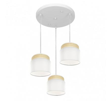 Plafon Kandy 3xe27 Natural/blanco Regx39x39 Cm