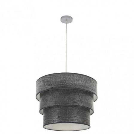 Colgante Triple Smile 3xe27 Cromo/madera Negra Regx50x50 Cm