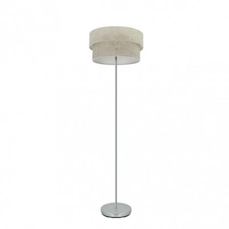 Pie Salon Doble Smile 1xe27 Cromo/cemento Gris 162x40x40 Cm