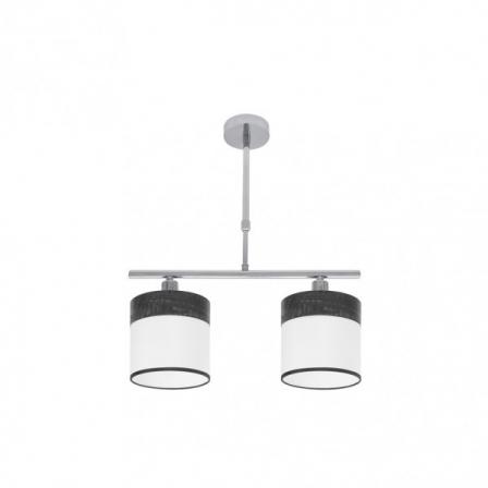Lampara Cloe 2xe14 Cromo/blanca-madera Negra Regx43x14 cm