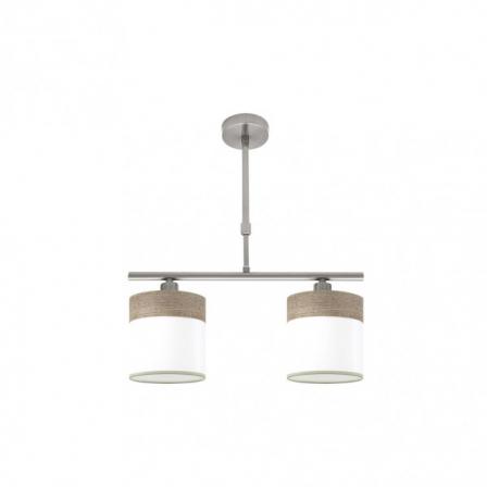 Lampara Cloe 2xe14 Niquel/blanca-madera Gris Regx43x14 cm