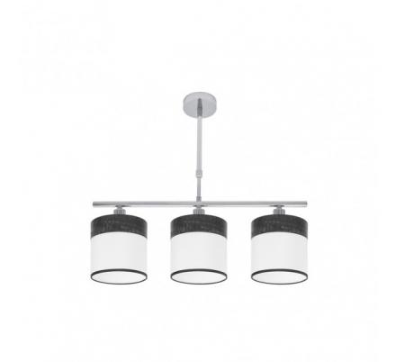 Lampara Cloe 3xe14 Cromo/blanca-madera Negra Regx55x14 cm