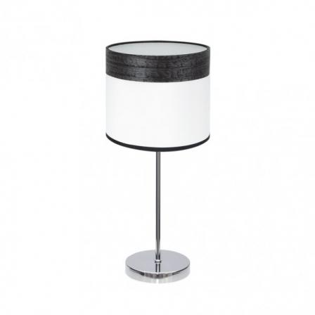 Sobremesa Cloe 1xe14 Cromo/blanca-madera Negra 42X18X18 CM