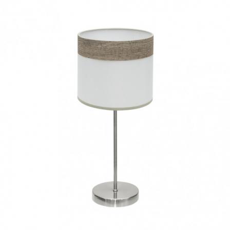 Sobremesa Cloe 1xe14 Niquel/blanca-madera Gris 42x18x18 cm