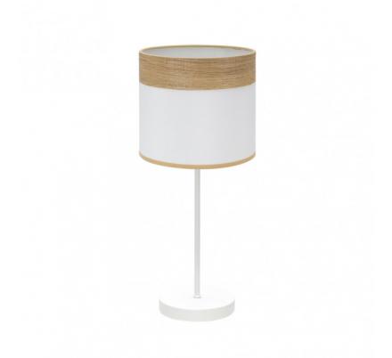 Sobremesa Cloe 1xe14 Blanco/blanca-madera Clara 42x18x18 cm