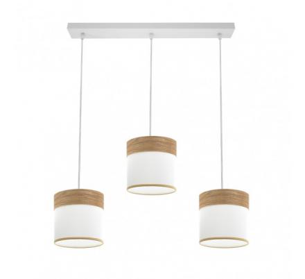 Regleta Cloe 3xe27 Blanco/blanca-madera Clara Regx60x16 cm