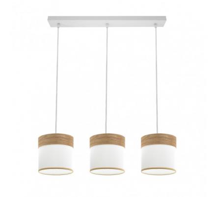 Regleta Cloe 3xe27 Blanco/blanca-madera Clara Regx60x16 cm