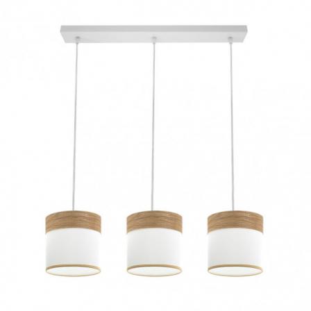 Regleta Cloe 3xe27 Blanco/blanca-madera Clara Regx60x16 cm
