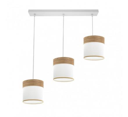 Regleta Cloe 3xe27 Blanco/blanca-madera Clara Regx60x16 cm