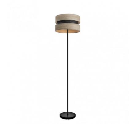 Pie Salon Colet 1xe27 Negro/madera Gris 160x40x40 Cm