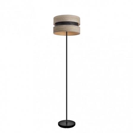 Pie Salon Colet 1xe27 Negro/madera Gris 160x40x40 Cm